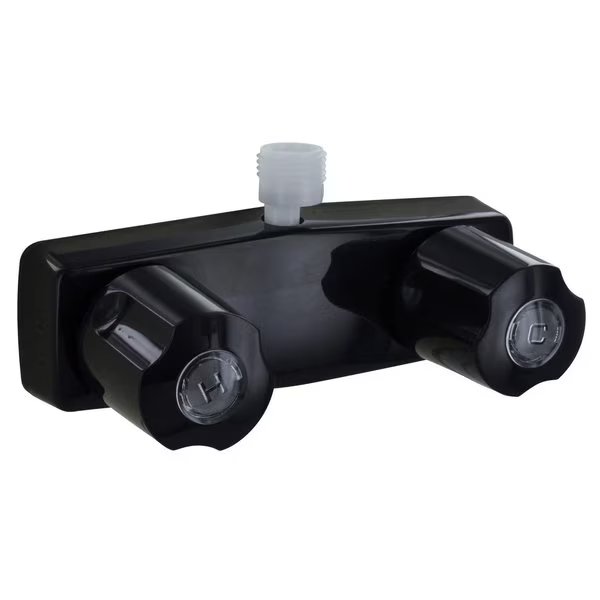 SHOWER VALVE W/ VAC BRKR, 4IN, 2 KNOB, PLASTIC, BLACK, Valterra, Mfr#: PF213741